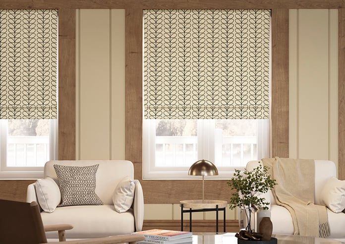 Orla Kiely Linear Stem, Black - Twist&Fit Roman Blind - Image 3